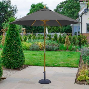 Nova Garden Furniture Dominica Grey 2.5m Round Wooden Parasol Nova Garden Furniture Dominica Grey 2.5m Round Wooden Parasol