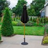 Nova Garden Furniture Dominica Black 2m Round Wooden Parasol