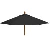Nova Garden Furniture Dominica Black 2m Round Wooden Parasol