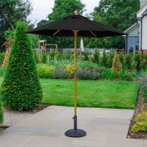 Nova Garden Furniture Dominica Black 2m Round Wooden Parasol