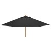 Nova Garden Furniture Dominica Black 3m Round Wooden Parasol