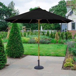 Nova Garden Furniture Dominica Black 3m Round Wooden Parasol Nova Garden Furniture Dominica Black 3m Round Wooden Parasol