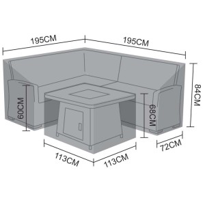 Nova Garden Furniture Cambridge Black Compact Corner Dining Set Cover with Fire Pit Nova Garden Furniture Cambridge Black Compact Corner Dining Set Cover with Fire Pit