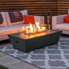 Nova Garden Furniture Gladstone Rectangular Dark Grey Gas Firepit Coffee Table with Wind Guard