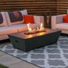 Nova Garden Furniture Gladstone Rectangular Dark Grey Gas Firepit Coffee Table with Wind Guard