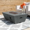 Nova Garden Furniture Gladstone Rectangular Dark Grey Gas Firepit Coffee Table with Wind Guard