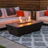 Nova Garden Furniture Gladstone Rectangular Coffee Colour Gas Firepit Coffee Table with Wind Guard