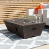 Nova Garden Furniture Gladstone Rectangular Coffee Colour Gas Firepit Coffee Table with Wind Guard