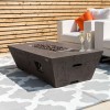 Nova Garden Furniture Gladstone Rectangular Coffee Colour Gas Firepit Coffee Table with Wind Guard