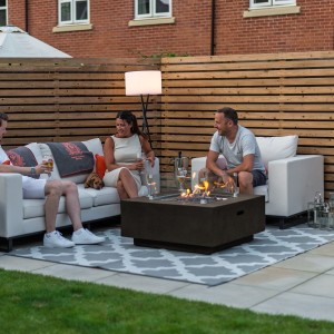 Nova Garden Furniture Albany Square Grey Gas Firepit Coffee Table with Wind Guard Nova Garden Furniture Albany Square Grey Gas Firepit Coffee Table with Wind Guard