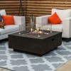 Nova Garden Furniture Albany Square Grey Gas Firepit Coffee Table with Wind Guard