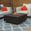 Nova Garden Furniture Albany Square Grey Gas Firepit Coffee Table with Wind Guard