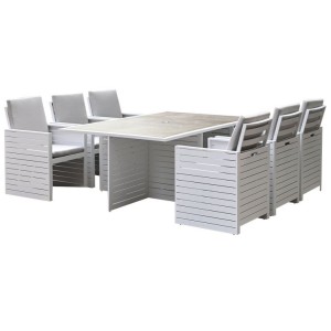 Nova Garden Furniture Adria White Frame Aluminium 6 Seat Cube Set Nova Garden Furniture Adria White Frame Aluminium 6 Seat Cube Set