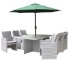 Nova Garden Furniture Adria White Frame Aluminium 6 Seat Cube Set