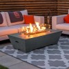 Nova Garden Furniture Gladstone Rectangular Light Grey Gas Firepit Coffee Table with Wind Guard