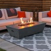 Nova Garden Furniture Gladstone Rectangular Light Grey Gas Firepit Coffee Table with Wind Guard