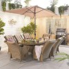 Nova Garden Furniture Carolina Willow Rattan 8 Seat Oval Dining Set