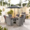 Nova Garden Furniture Carolina White Wash Rattan 6 Seat Round Dining Set