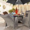 Nova Garden Furniture Carolina White Wash Rattan 6 Seat Round Dining Set