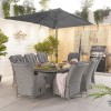 Nova Garden Furniture Carolina White Wash Rattan 8 Seat Oval Dining Set