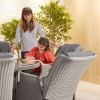 Nova Garden Furniture Carolina White Wash Rattan 8 Seat Oval Dining Set