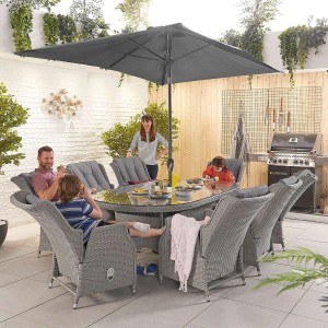 Nova Garden Furniture Carolina White Wash Rattan 8 Seat Oval Dining Set Nova Garden Furniture Carolina White Wash Rattan 8 Seat Oval Dining Set