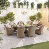 Nova Garden Furniture Leeanna Willow Rattan 8 Seat Oval Dining Set