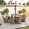 Nova Garden Furniture Leeanna Willow Rattan 8 Seat Oval Dining Set