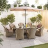 Nova Garden Furniture Leeanna Willow Rattan 8 Seat Oval Dining Set