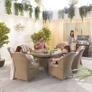 Nova Garden Furniture Leeanna Willow Rattan 8 Seat Oval Dining Set