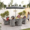 Nova Garden Furniture Leeanna White Wash Rattan 8 Seat Oval Dining Set