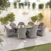 Nova Garden Furniture Leeanna White Wash Rattan 8 Seat Oval Dining Set