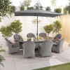 Nova Garden Furniture Leeanna White Wash Rattan 8 Seat Oval Dining Set