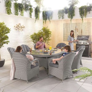 Nova Garden Furniture Leeanna White Wash Rattan 8 Seat Oval Dining Set Nova Garden Furniture Leeanna White Wash Rattan 8 Seat Oval Dining Set