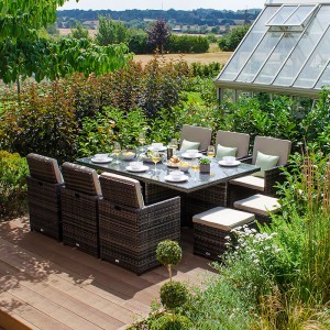 Nova Garden Furniture Celia Brown Rattan 6 Seat Rectangular Cube Set Nova Garden Furniture Celia Brown Rattan 6 Seat Rectangular Cube Set