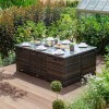 Nova Garden Furniture Celia Brown Rattan 6 Seat Rectangular Cube Set