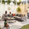 Nova Outdoor Fabric Light Grey Bliss Aluminium Corner Sofa Set with Coffee Table