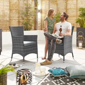 Nova Garden Furniture Amelia Grey Weave Dining Armchair Pair Nova Garden Furniture Amelia Grey Weave Dining Armchair Pair