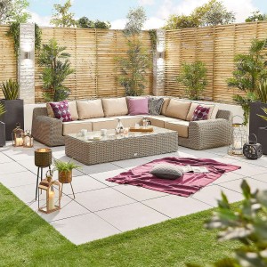 Nova Garden Furniture Luxor Willow Rattan 3A Corner Sofa Set with Rectangular Coffee Table Nova Garden Furniture Luxor Willow Rattan 3A Corner Sofa Set with Rectangular Coffee Table