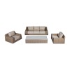 Nova Garden Furniture Luxor Willow Rattan 3 Seater Sofa Set