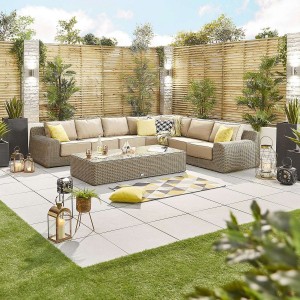 Nova Garden Furniture Luxor Willow Rattan 4A Corner Sofa Set with Rectangular Coffee Table Nova Garden Furniture Luxor Willow Rattan 4A Corner Sofa Set with Rectangular Coffee Table