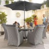 Nova Garden Furniture Thalia White Wash Rattan 6 Seat Round Dining Set