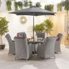 Nova Garden Furniture Thalia White Wash Rattan 6 Seat Round Dining Set