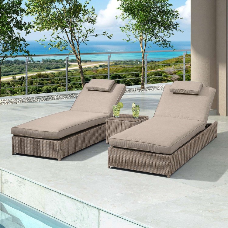 Nova Garden Furniture Rhodes Willow Rattan Sun Lounger Set