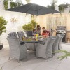 Nova Garden Furniture Thalia White Wash Rattan 8 Seat Oval Dining Set