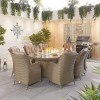 Nova Garden Furniture Thalia Willow Rattan 8 Seat Oval Dining Set with Fire Pit Table