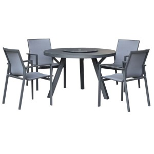 Nova Garden Furniture Milano Grey Frame 4 Seat Round Dining Set Nova Garden Furniture Milano Grey Frame 4 Seat Round Dining Set