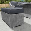 Nova Garden Furniture Harper White Wash Rattan Deluxe Corner Dining Set with Fire Pit Table