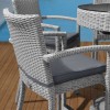 Nova Garden Furniture Henley Rattan White Wash 6 Seat Round Bar Set with Parasol Hole