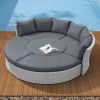 Nova Garden Windsor White Wash Rattan Sofa Daybed with Rising Table